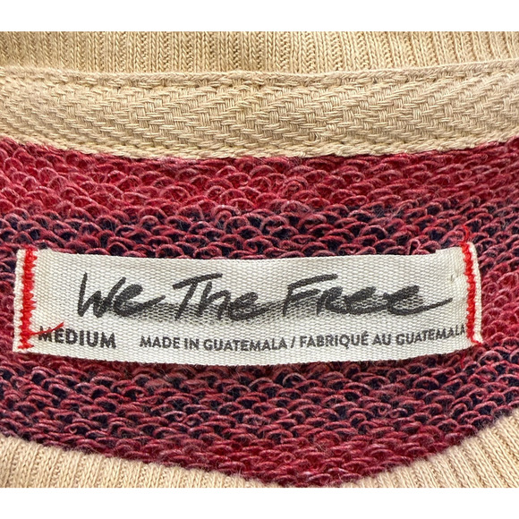 FREE PEOPLE NAUTICAL COMBO CLASSIC STRIPED OVERSIZED CREWNECK SWEATSHIRT M - Picture 7 of 9